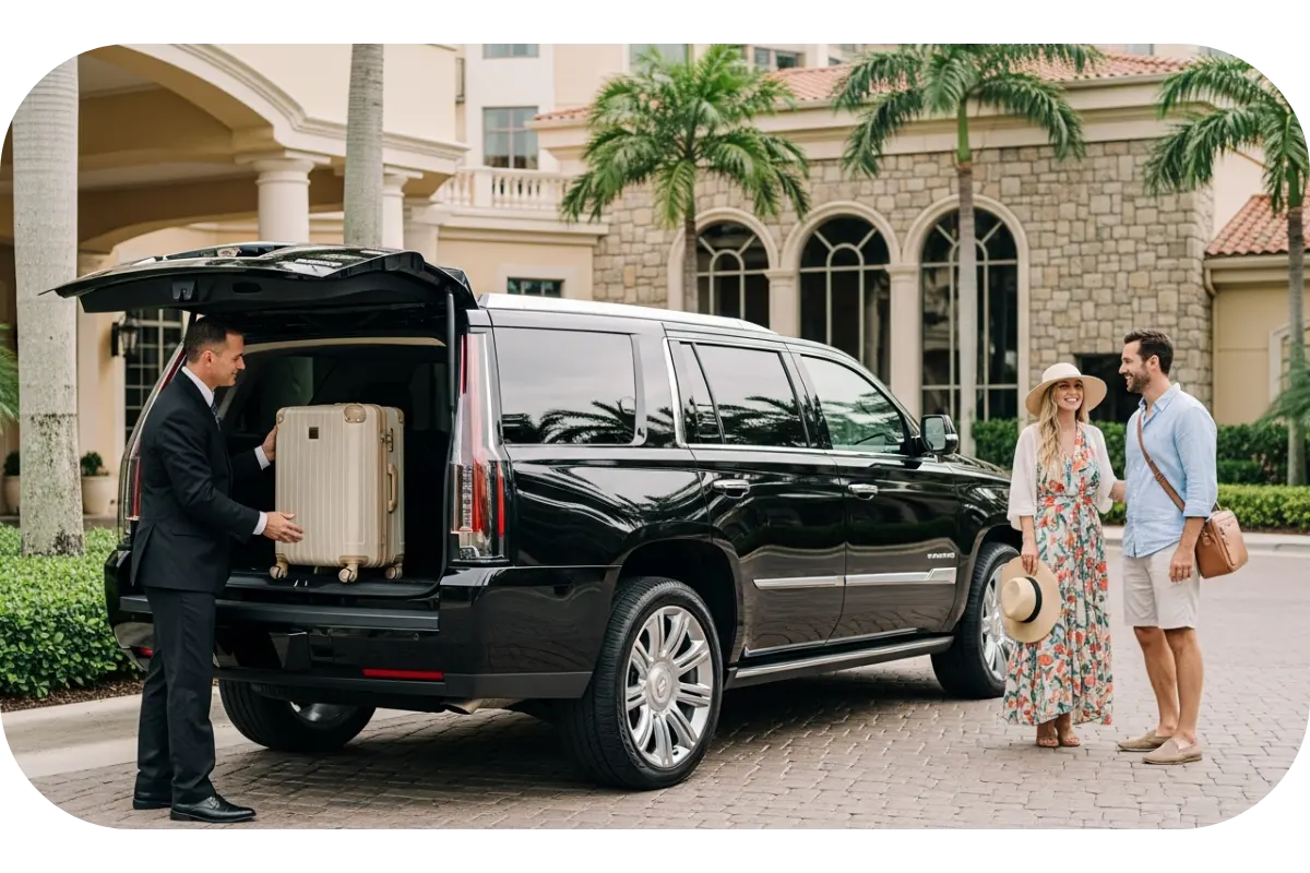 VIP transportation from Orlando hotel to Port Canaveral cruise terminal with luxury SUV and chauffeur